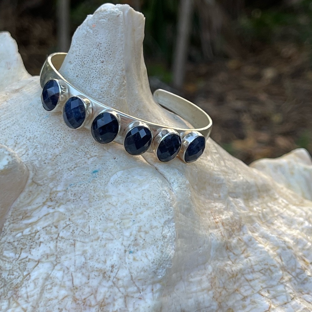 Jay King Sterling Silver Tanzanite 6-Stone Cuff Bracelet